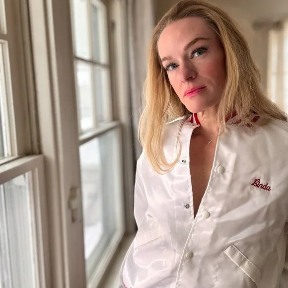 Vintage Satin Nylon Bomber Jacket Dorchester Swingers Cambridge Maryland M Linda - Picture 2 of 8